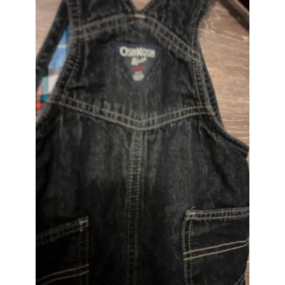 OshKosh Overalls jeans boy size 24 months toddler 2T fleece lined